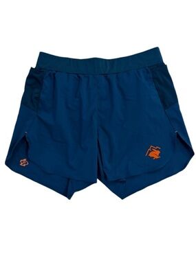 RABBIT Men’s FKT 5” Running Shorts (Navy with Orange Logo/ Medium)